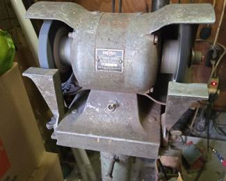 Home-Utility 6" Bench Grinder w/ Heavy Duty cast iron floor pedestal