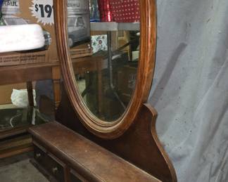 Dresser Top Mirror w/ 2 drawers 