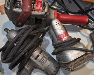 Milwaukee Hole Hog, Black & Decker Utility Finiheing Sander U-440, Vintage Ingersoll-Rand Imoact Wrench (needs new cord)
