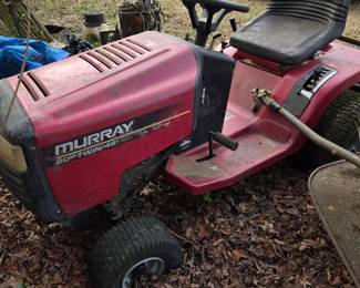 Murray 20hp 46" cut w/ bagger, was running & covered when parked, deck needs work.