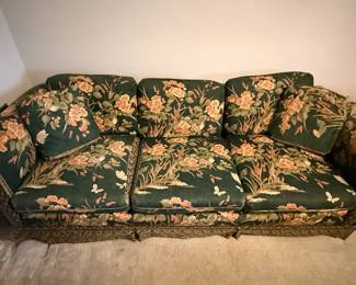 Green and Pink Floral Sofa