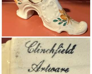 Hand-painted Miniature Shoe Figurine - Clinchfield Artware - Erwin, TN