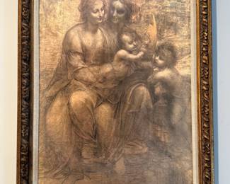 Framed Print of  "The Virgin and Child with Saint Anne and Saint John the Baptist"  - Leonardo da Vinci