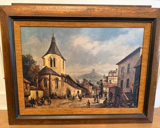 Framed Art - "Villiage St. Scene" - Villere