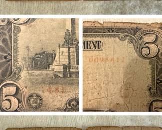 Japanese Government-Issued Philippine 5 Peso Banknote