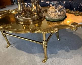 Oval Golden Tray Coffee Table