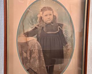 Matted and Framed Picture of Girl