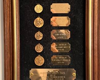 Framed Track and Field Awards - Karns High School Knoxville, Tennessee (1981-1982)