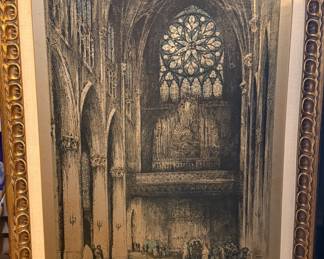 Matted and Framed Art - Interior of a Cathedral