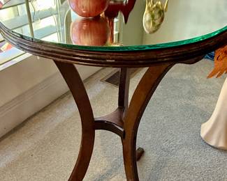 Round Side Table with Glass Top