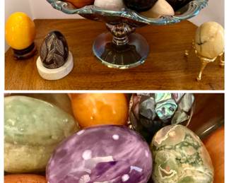 Collection of Decorative Eggs in Pedestal Bowl