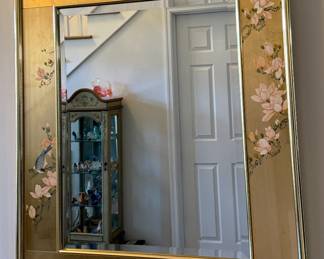 LaBarge Gold Leaf Chinoiserie Wall Mirror