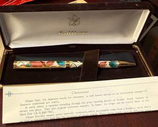 Cattleya Japanese Ando Cloisonne Ballpoint Pen
