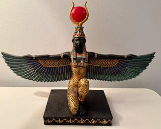 Statue of Egyptian Goddess Isis with Open Wings 