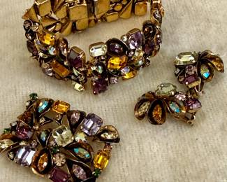 Brooch, Bracelet, Earring Set