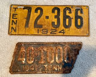 Tennessee License Plates - 1924, 1941