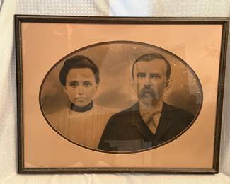 Matted and Framed Picture of a Man and Woman