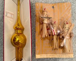 American Made Tree Top Ornament and Hawaiian Ornaments, Lanakila Crafts