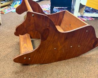 Vintage Hand Made Wood Rocking Horse Chair 