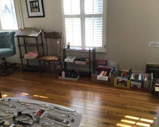Books, chairs, shelf