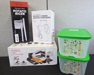 New Full Star 7 In 1 Chopper, Stainless Steel Potato Ricer Rotary Cheese Grater Gentle Used Tupperw