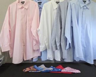 Long Sleeve Oxfords Paul Fredrick And Matching Pocket Squares
