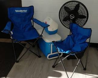 Chairs, Coolers, Fan Summer Bundle