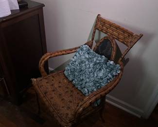 Vintage Rattan Armchair w/ Bentwood Frame