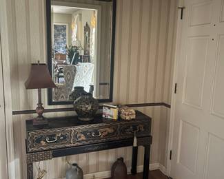 Console Table - Black/Gold Chinoiserie - Entryway