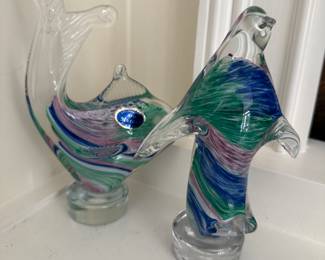 Murano Glass Fish Paperweights