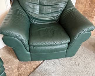Forest Green Pleather Chair 45 x 36 x 32