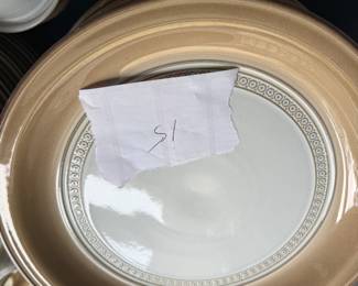 Denby Renaissance Seville Brown England Stoneware 15 10.5" dinner plates 