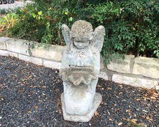 Concrete angel flower box