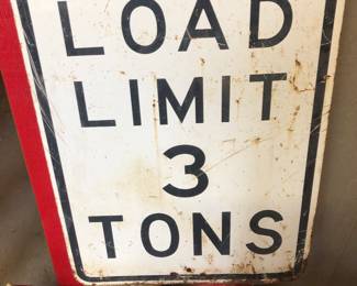 Metal load limit sign
