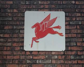 Pegasus metal sign