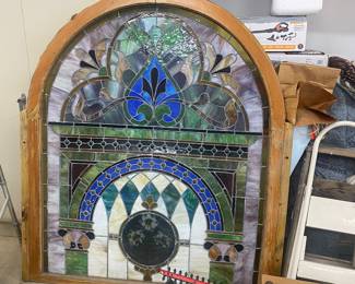 Beautiful arched large stain glass