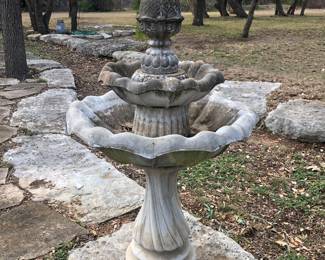 Concrete fountain, birdbath