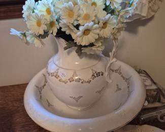 Antique bowl and basin stamped now $25