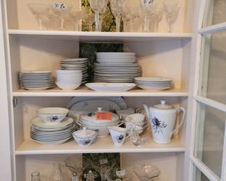 Crystal Stemware, Rosenthal Jet Rose China Set