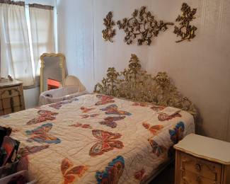 Vintage King Size Bed, Vintage King Size Martex Hanae Mori Volante Butterfly Bedsheet