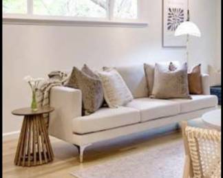 modern tailored skinny arm metal leg linen sofa 90 β