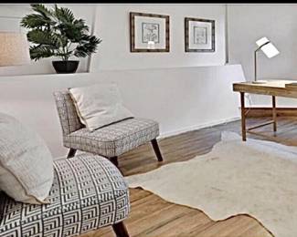 - Greek key chairs
- Driftwood desk