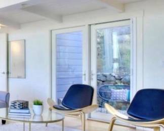 -Mid century Wing chairs
-Gold glass round coffee table 36β