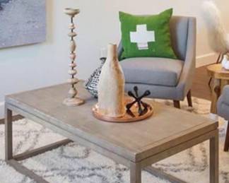 simple driftwood rectangle coffee table