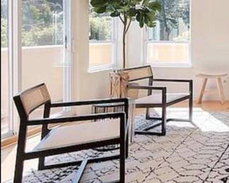 -Black cane designer chairs