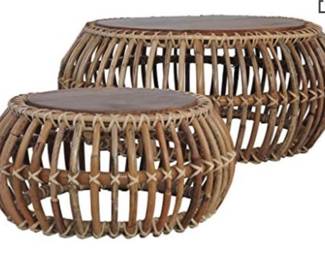 boho chic set of coffee tables 27β and 20β diameters