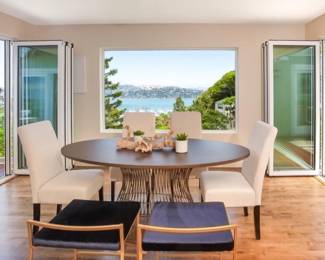 -Modern Greek gold metal OVAL dining table w/ wood top 6β