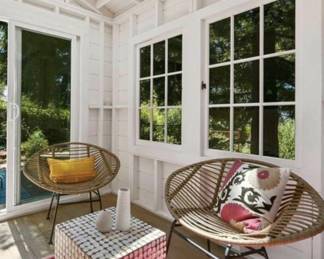 - Cane chair set of 2
-rutic dot table