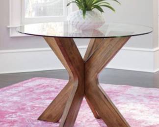 Cross leg base with glass top 36 or 38 diameter