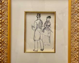 Pierre Augusta Renoir original lithograph titled Dans La Rue 